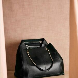 Sezane Gaby bag black leather